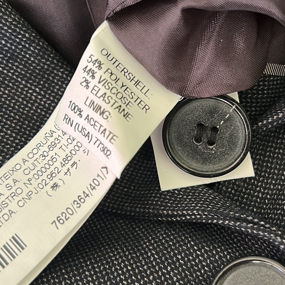 Zara Black & White Tiny Check Single Button Blazer - XL - Picture 10 of 12